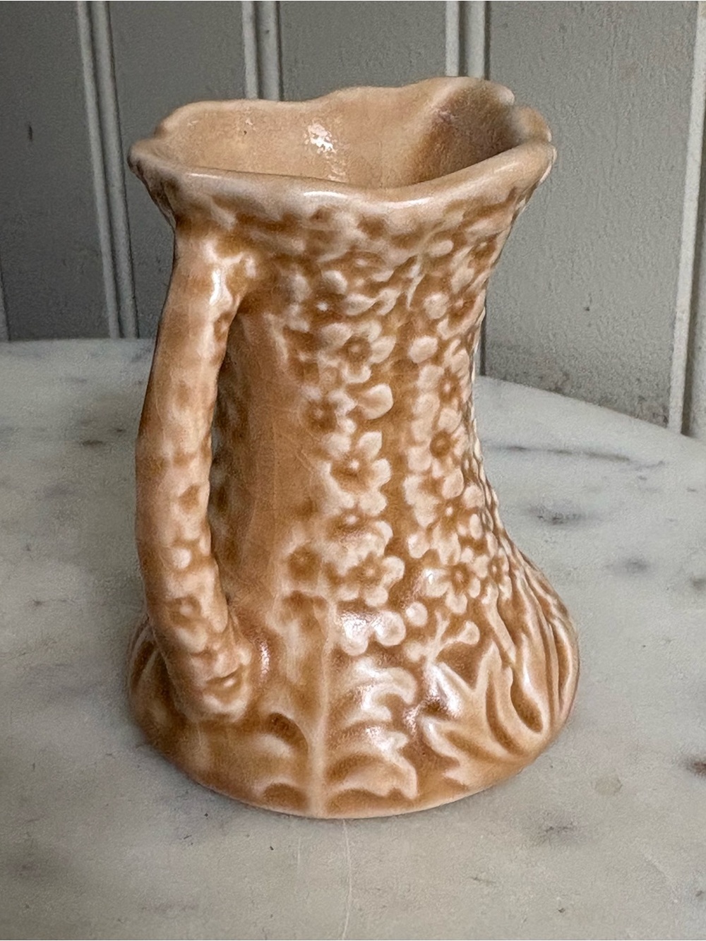 Vintage SylvaC Peach Hollyhock Mini Jug 476 Floral Collectible VTG Mid-Century - Picture 5 of 10